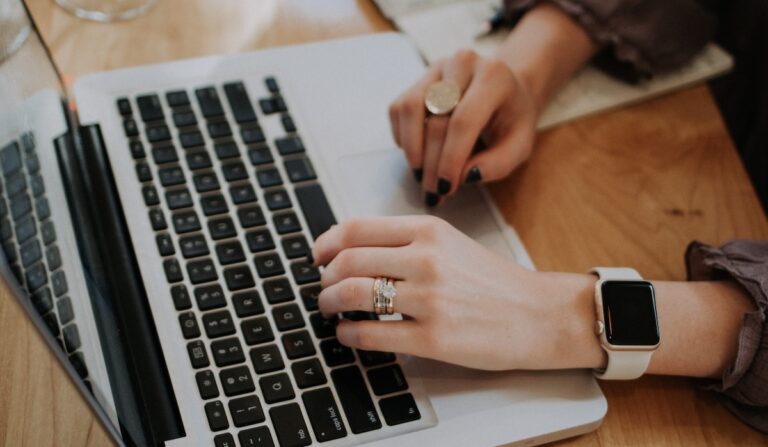 person using MacBook